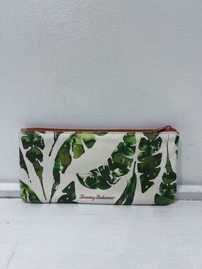 Tommy Bahama Banana Leaf Pencil Case Slim Zipper Pouch Tropical Organizer